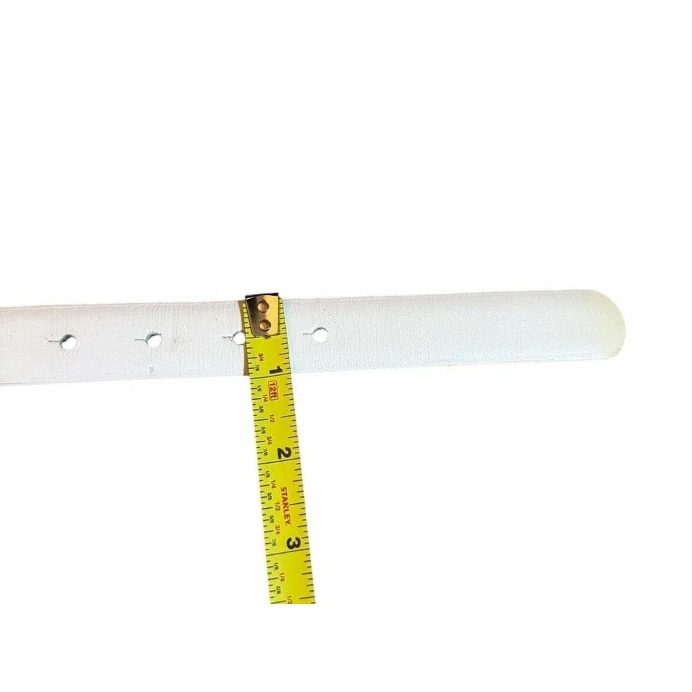 Nike Golf E.86 Leather Belt White Size L 34-38in Silver Buckle 1” Width